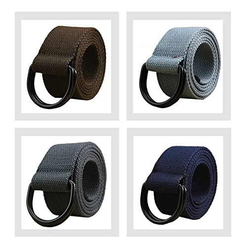 Canvas Belts For Men Double Ring Metal Buckle Belts Male Tactical Strap For Jeans 1Pcs4