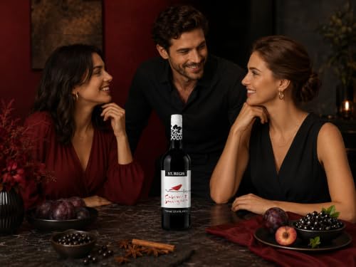 Image of ST. REGIS Non-Alcoholic Cabernet Sauvignon, 25.4 Fl Oz (6 Pack) - Low Calorie, Low Sugar - Fruity & Spicy Rich Flavor from Spain