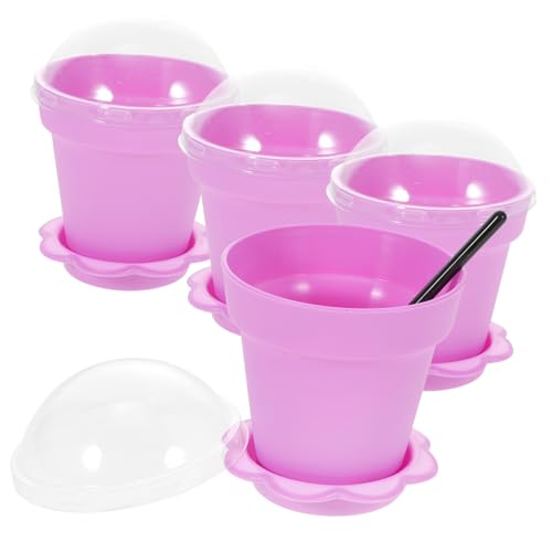 BESTYASH Flower Pot Cake Cups Set of 6 Creative Ice Cream and Mousse Bowls Food-Grade Silicone Suitable for Parties and Desserts Easy to Clean