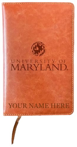 R and R Imports Maryland Terrapins Customizable Engraved 8" x 5" Leather Journal Officially Licensed Collegiate Product