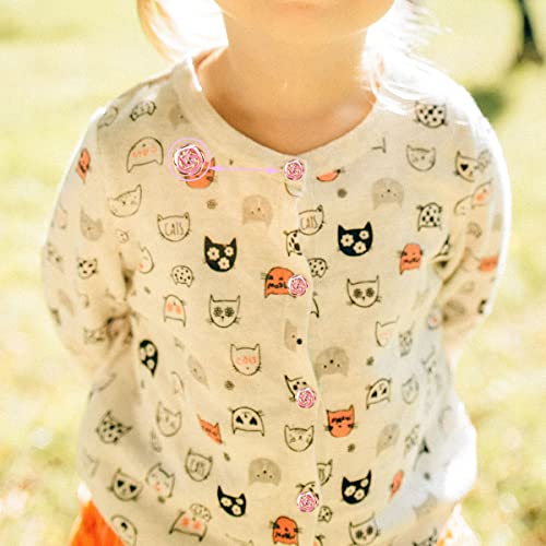 Fortunemee 180Pcs Flower Sewing Buttons For Sewing Crafts, Translucent 0.51 Inches Gold Edge Rose Acrylic Sewing Buttons With Sewing Kit And Needle Threader, Shank Floral Buttons For Diy Handmade #TOP5