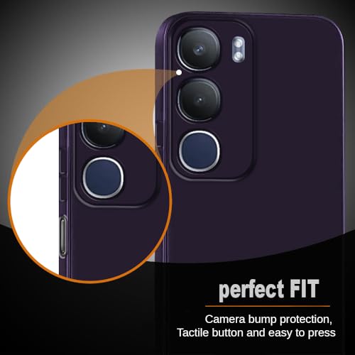 Image of Back Cover for Vivo Y29 5G / Y19s 4G | Full Camera Protection | Premium Liquid Silicon Case | Flexible Bumper Case for Vivo Y29 5G / Y19s 4G (Purple)