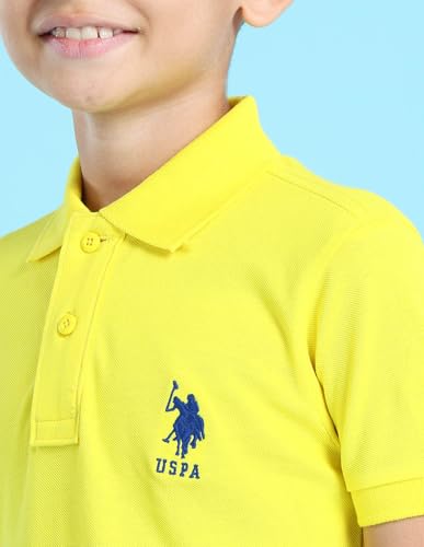 Image of U.S. Polo ASSN. Knitted Boys Polo T-Shirts - Soft Cotton Fabric, Ribbed Polo Collar, Regular Fit T Shirt for Kids