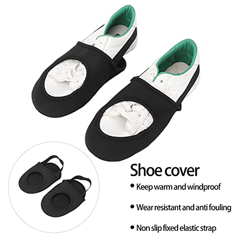 Cubrezapatos para ciclismo impermeables para bicicleta, cubre dedos y protectores para montaña y ruta, neopreno negro, 20x12.5 cm, paquete de 2 miniatura 2
