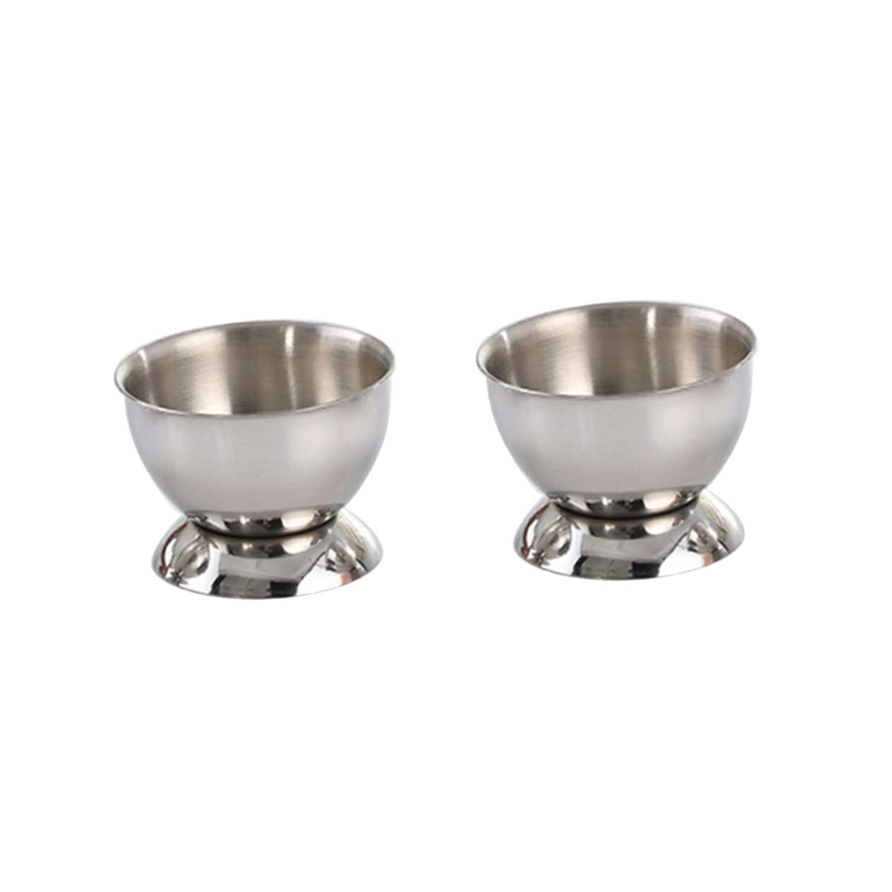 Cabilock 2Pcs Stainless Steel Egg Holder Modern Boiled Egg Stand for Breakfast Brunch Tabletop Kitchen Tool Stylish Egg Cup for Easter Eggs Dining Decor