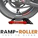 GRAND PITSTOP Motorcycle Roller Wheel Cleaning Stand - Paddock Stand Replacement - Wheel Roller Stand with Ramp Support for tire Cleaning & Chain Lubrication - (Bikes < 600 lb)