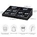 MINCORD Coffee Station Organizer Coffee Condiment Service Tray with 9 Compartment for Counter, Wood Coffee Bar Supplies Organizer for Home Office Breakroom Two-in-One Black