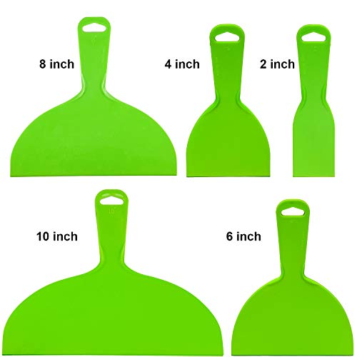 Reusable Plastic Putty Knife Set Green Flexible Scraper Tool Flexible Paint Scrapers Tool