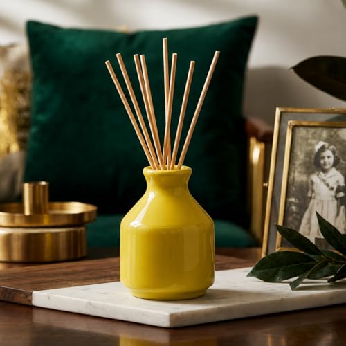 Image of Pure Source India Elegant Ceramic Reed Diffuser Pot - Decorative Aroma Diffuser Vase for Living Rooms, bedrooms, bathrooms, Offices, and entryways