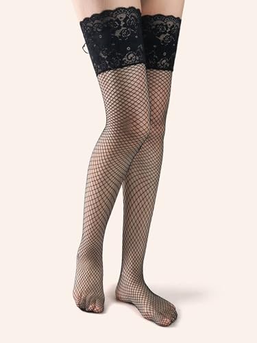 Image of Women's Lace Top Thigh High Stocking with Stay Up Silicone
