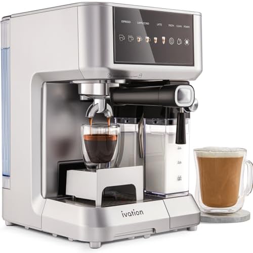 Ivation Espresso & Cappuccino Maker w/Milk Frother | 58mm | Coffee Machine for H