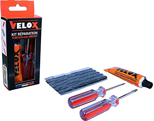 Velox Cycling Tubeless Puncture Repair Kit with Plugs, Black