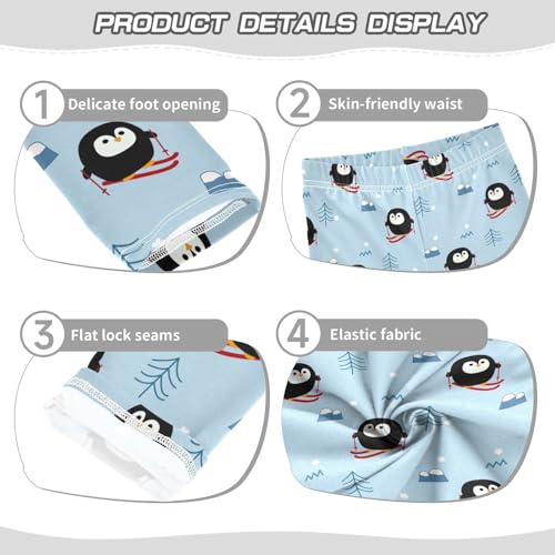 ZZKKO Girls Leggings Penguin Skiing Toddler Girls Clothes Leggings for Girls Toddler Girls Leggings 3-4T3
