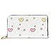 Produktbild JHGFG Mode Handtasche Reißverschluss Brieftasche Niedlich Schöne Rosa Gelbe Herzen Sterne Telefon Kupplung Geldbörse Abendkupplung Blockieren Leder Brieftasche Multi Card Organizer