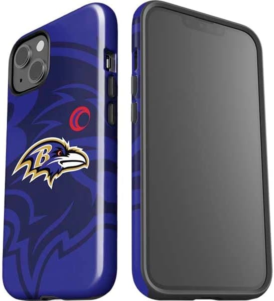 Skinit Impact Phone Case Compatible with iPhone 15 - Officially Licensed NFL Baltimore Ravens Double Vision Design