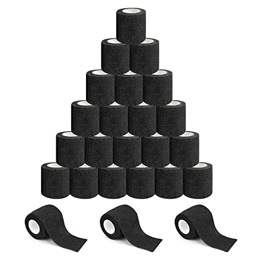 YOZOTI 24 Packs Self Adherent Cohesive Wrap 2'' Wide, 5 Yards, Elastic Self Adhesive Tape, All Sports Athletic Tape, Non-Woven Wrap, Breathable Tape