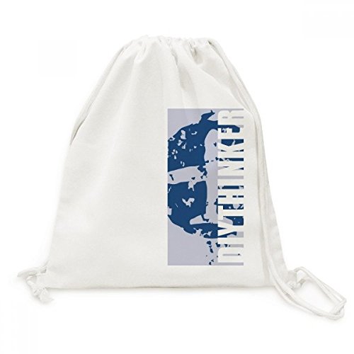 Sac à dos en toile à cordons bleu avec motif avion pour éviter les sacs lourds