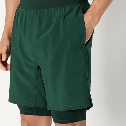 Image of Amazon Essentials Men's Athletic Running Training Shorts, Performance Stretch Woven Workout Shorts, 7 inch
