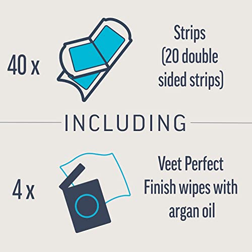 Veet Expert Cold Wax Strips, 40 Count + 4 Finish Wipes, Hair Removal Kit For Smooth Legs, Gentle Solution For Delicate Skin, Easy And Effective Use - 3
