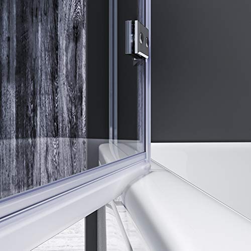 SONNI Duschabtrennung 90x140cm Duschwand für Badewanne mit Eckregal,6mm NANO-Klarglas Duschtrennwand badewannenaufsatz – Bild 7