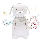 COTTONEBEBE Organic Baby Toys, Stuffed Animal Toy with Lullaby Music for Infant Babies 0 3 6 12 to 36 Months Boy & Girl,Ideal Gift for Newborn (Mr.Dog, Cotton)