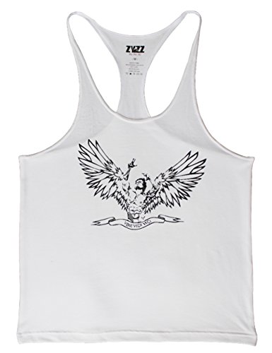 Musclealive Herren Bodybuilding ZYZZ Mode Tank Tops Baumwolle Farbe White Größe X-Large