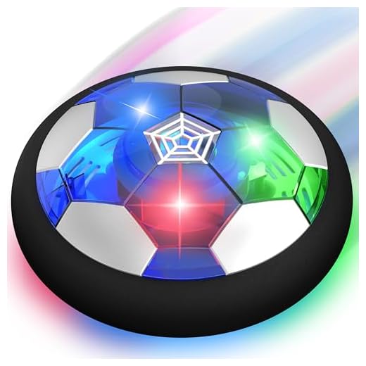 Hover Soccer Ball Boy Toy, Air Power Floating Hover Soccer with LED Light & Soft Foam Bumper, Kids Training Soccer Ball Indoor Outdoor Game, Birthday Gifts for Age 3 4 5 6 7 8-10 Years Old Boys Girls