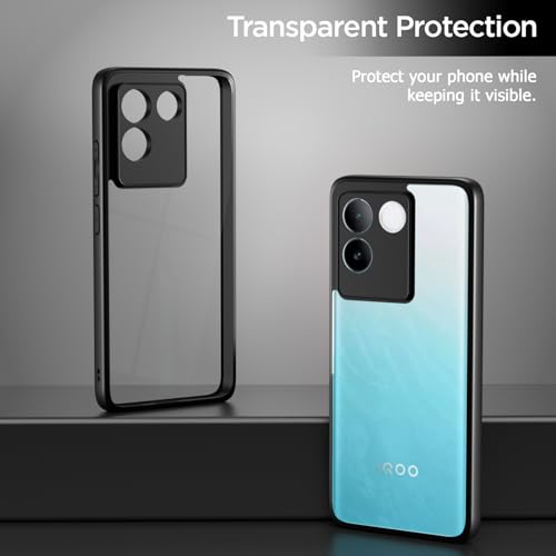 Image of Pikkme Back Cover Compatible with iQOO Z7 Pro 5G / Vivo T2 Pro 5G Shockproof Sleek Hybrid Armor Bumper Case(Black)