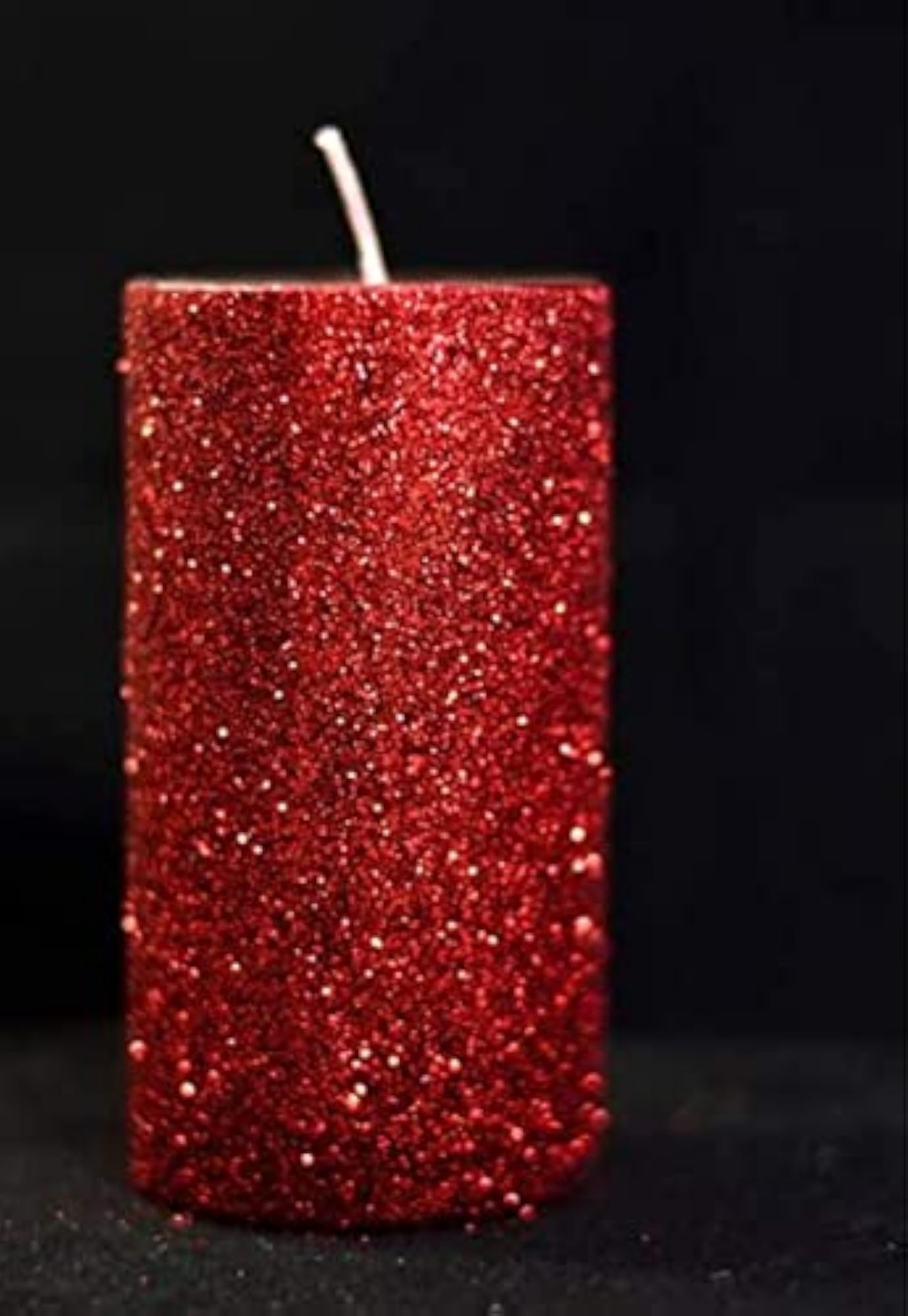 Candle Station Red Glitter Scented Candle, 4 inch Height