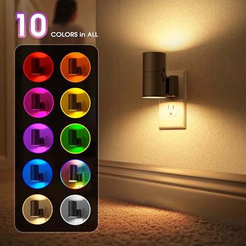 Image of Briignite Night Lights Plug into Wall, 2 Pack 11-Color Changing Night Light