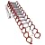 Folding Attic Ladder Pull Down System, 12 Steps Al-Mg Portable Ladder Extension Loft Stairs Narrow Multi-Use Wall-Mounted Attic Loft Stairs Ceiling Telescoping Ladder for Attics & Basements (Orange)
