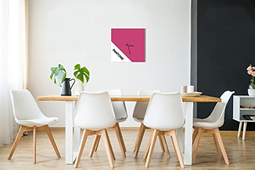 Pantone by Homemania Homemania Double Wall Clock for Living Room Kitchen Office 40 x 0.15 x 40 cm Pink White Black Metal - Image 4