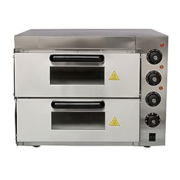 Shoppers Hub PNQ Multipurpose Electric Heavy Duty Commercial Stainless Steel Double Deck Stone Pizza Oven