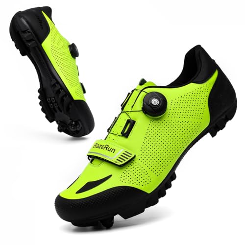Top 10 Best Shoes for Flat Pedals Road Bike Enthusiasts 14 Men's & Women's MTB Cycling Shoes, Breathable Flat Pedal or Clipless Bike Shoes for Roac& Mountain Riding (11.5,Green)