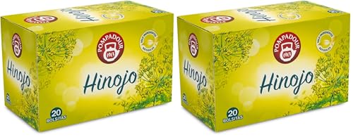 Pompadour Té Infusion Hinojo - 20 bolsitas (Paquete de 2)