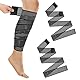 YUXIANLB 2 Stück Elastische Wadenkompressionsbandage Beinkompressionsbandage für Männer Frauen Schwarze Kompressionsbandagen für Beine Stabilisierende Bänder Gelenkschmerzen Port Verstellbar