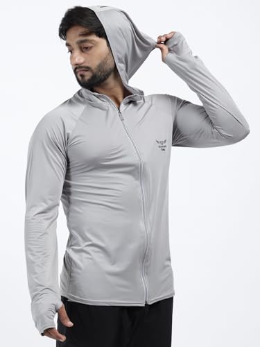 Image of Diamond Fashion Men's Gym Hoodie Jacket | Lightweight Stretchable Activewear for Workout, Running & Fitness | Quick Dry Full Zip Sports Hoodie for Men