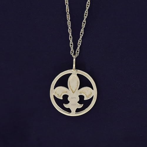 AFFY Fleur-de-lis Pendant Necklace – 14K Gold Over Sterling Silver, Dainty Jewelry Gift for Women, 18" Chain Included4