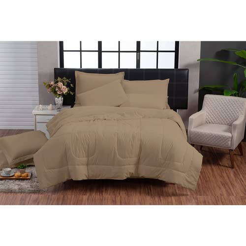 Jogo de Cama 6 Peças Edredom Casal Queen Com Jogo de Lençol (Capuccino)