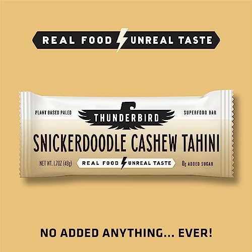Image of Thunderbird Bars Energy Snack, Gluten-Free with Protein, Healthy Real Food, Vegan Paleo Non-GMO, No Added Sugar, Sweet Spicy Savory Variety Flavor Pack (6 Count, 2 of Each Flavor, 1.7 oz. Bars)