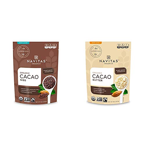 Navitas Organics Cacao Nibs, 8 Oz. Bag — Organic, Non-Gmo, Fair Trade, Gluten-Free & Cacao Butter, 8Oz. Bag - Organic, Non-Gmo, Fair Trade, Gluten-Free & Keto #TOP6