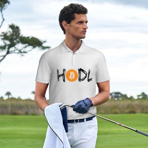 HODL Bitcoin Men’s Polo Shirts Casual Polo Shirts for Men - Image 7