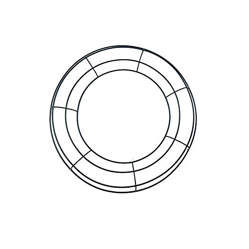 tatoko 14 Inch Metal Wreath Frame Ring Round DIY Macrame Floral Crafts Wire Wreath Form Christmas Decoration Door Craft Black Pack of 3