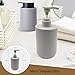 LGURT-4-piece Bathroom Accessories Set, with Toothbrush Holder, Lotion soap Dispenser, Qtip Holder Dispenser and Vanity Tray, Sleek Counter Storage for Bathroom Vanity (Gray)