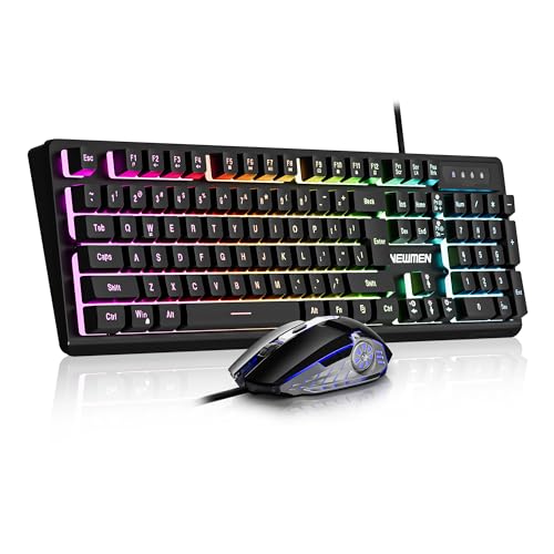 NEWMEN GM104 Wired Gaming Keyboard and Mouse Set,Mechanical Feel Keyboard