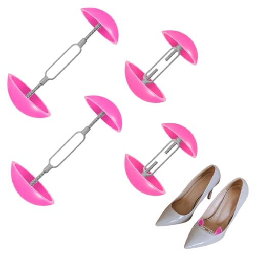 DULZEN 4 Piezas Horma para Ensanchar Zapatos Hormas para Zapatos Ajustables para Mujer Ensanchador de Zapatos Rosa Estirador de Zapatos para Pies Anchos, Ideal para Sandalias de Tacón Alto