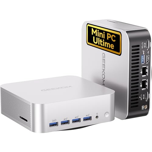 GEEKOM A9 Max Mini PC avec AMD Ryzen AI 9 HX 370 (12C/24T, Jusqu’à 5,1 GHz) AMD Radeon 890M, 32 Go DDR5 1To SSD, Double LAN 2,5 G, Mini Ordinateur Windows...