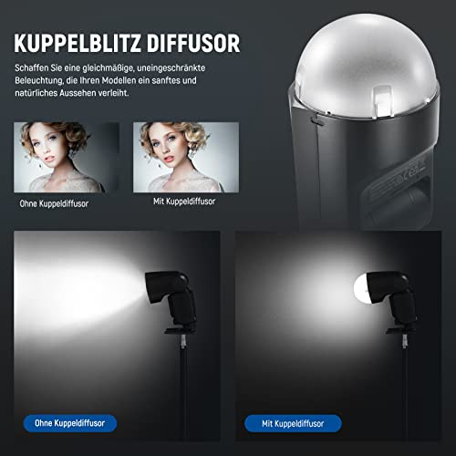 NEEWER M12 Magnetischer Dome Diffusor für Rundkopf Speedlite Blitz – Ansicht 2