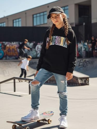 Image of WELAKEN Girls California Hoodies Sweatshirts Long Sleeves Pullover Tops