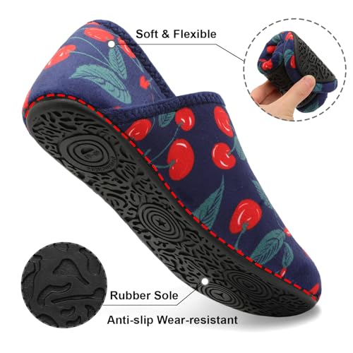 Image of Fires Womens Mens Slippers with Rubber Sole Soft-Lightweight House Slipper Socks Around House Shoes Non Slip Indoor /Outdoor